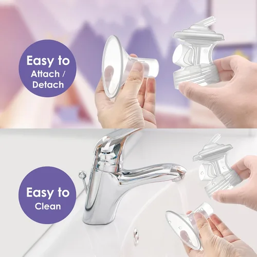 Miniatura 7 de Maymom Piezas de bomba compatibles con extractor de leche Lansinoh, brida, conector de boca ancha, válvula, tubo y protector de reflujo,
