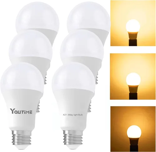Miniatura 8 de Youtime Bombillas de 3 vías 50 100 150 vatios equivalente a blanco suave A21, reemplazo incandescente, 6/15/20 W, ahorro de energía, bombillas