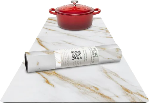Miniatura 11 de RIMONA'S Camino de mesa resistente al calor, impermeable, protector de mesa, salvamanteles a prueba de calor 350F para platos calientes y ollas