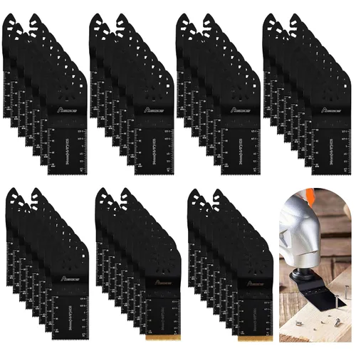 Miniatura 7 de MAZING 36 hojas de sierra oscilantes, cuchillas multiherramienta, cuchillas multiherramienta de liberación rápida para madera, metal y plástico