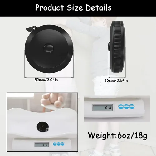 Miniatura 5 de Cinta métrica retráctil para coser, paquete de 30 cintas métricas de tela suave para medidas corporales, reglas de doble escala para tela a medida