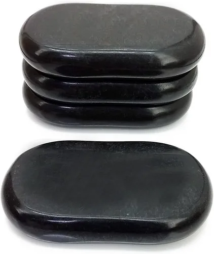 Miniatura 7 de Piedras de masaje caliente de alta calidad, juego de 4 piedras de basalto XXL grandes para terapia de spa, relajación y alivio muscular de tejido