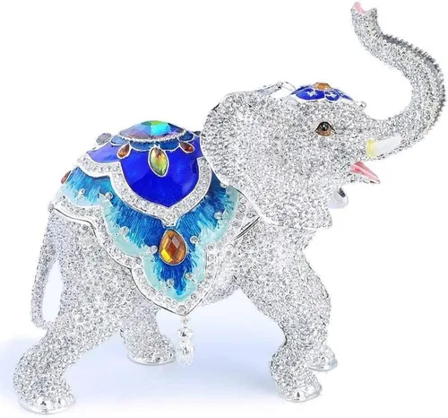 Miniatura 2 de KALIFANO Joyero decorativo para mujer con cristales Swarovski y gemas con forma de animales salvajes, hecho para almacenamiento y organización