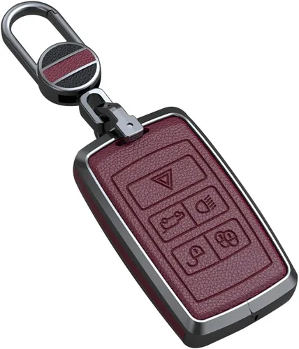 Miniatura 15 de ontto Funda para llavero Land Rover de piel antiarañazos, protección completa para Defender Discovery Sport Fit para Jaguar Negro Tipo A-Negro