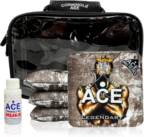 Miniatura 34 de Legendario Bolsos Cornhole ACE Pro + Kits PRO De doble lado, resbaladizos y pegajosos para todo clima Bolsa de descanso opcional y estuche