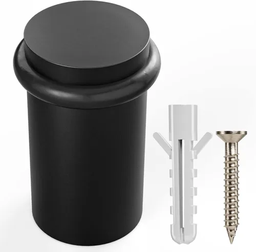 NYCO - Tope de Puerta de Piso Cromado - Elegantes Topes de Puerta Modernos de Acero Sólido para Trabajo Pesado - Tornillo de Anclaje para Montaje en