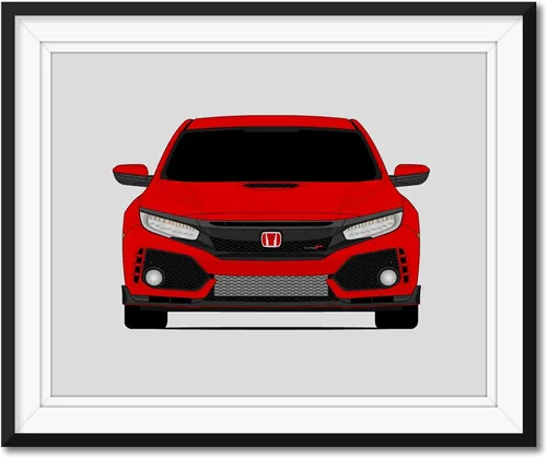 Custom Car Posters Handmade Poster compatible with Honda Civic Type R FK8 (2017-2021) 6th Generation Print Wall Art Décor - 17x22 Satin Print