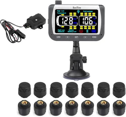 Miniatura 11 de EEZ RV Products EEZTire - Sistema de monitoreo de presión de neumáticos en tiempo real/24x7 - Monitor a color + 4 sensores + Sistema de refuerzo