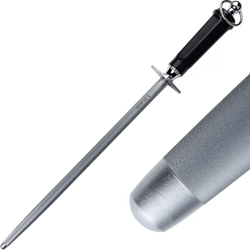 Afilador de cuchillo de acero Rod redondo 12 pulgadas afilando acero para cuchillos oscuro Redondo 12 pulgadas oscuro