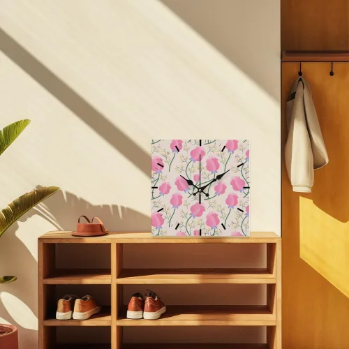 Miniatura 7 de Petal Pink Flower Floral Rose Battery Operated Clock Wall Clocks Battery Operated Clock for Wall Decorative Clocks Garage for Kitchen Bathroom