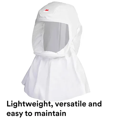 Miniatura 4 de 3M Versaflo S-433S-5 - Capucha con suspensión de cabeza integrada, pequeño/mediano, 5 EA/funda, color blanco