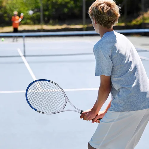 Miniatura 7 de Raqueta de tenis preencordada, ligera, de 27 pulgadas, raquetas recreativas para adultos, para hombres, mujeres, estudiantes, kit de entrenamiento