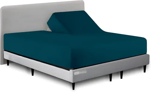 Miniatura 20 de SGI bedding Sábana bajera ajustable Queen Split Top de 28 pulgadas con cabezal flexible SOLO 100% algodón egipcio 1000 hilos Sábana bajera Flex Top