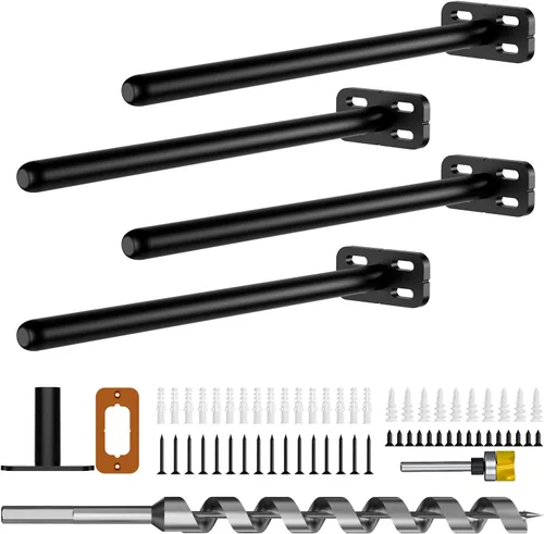 Miniatura 16 de 8 piezas de soportes de estante de pared resistentes para estantes flotantes ocultos, invisibles, negros, soportes de estante decorativos