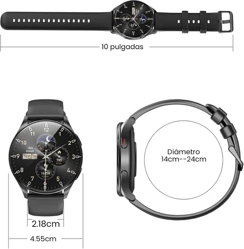 Miniatura 7 de IOWODO Reloj inteligente para mujeres y hombres, pantalla AMOLED ultra clara de 1.43", rastreador de actividad física con monitor de frecuencia