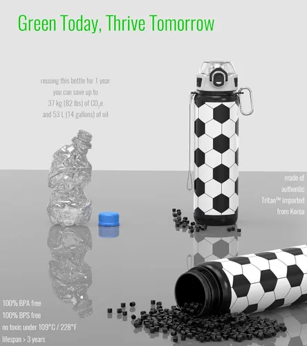 Miniatura 6 de MYFOREST Botella de agua deportiva de 32 onzas (1 litro) con tapa con pico de apertura rápida, popote 2 en 1, a prueba de fugas, apta