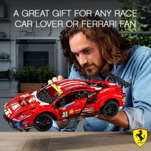 Miniatura 2 de LEGO Technic Ferrari 488 GTE "AF Corse #51" 42125 - Champion GT Series Sports Race Car, kit exclusivo de modelo coleccionable, juego