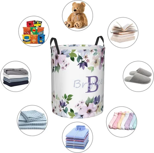 Miniatura 3 de Cesta de lavandería plegable para dormitorio, cesta de baño con asa