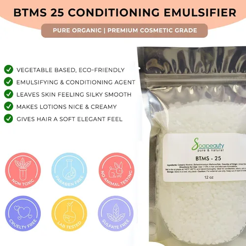 Miniatura 6 de Soapeauty BTMS-25 (metosulfato de behentrimonio y alcohol cetearílico) Emulsionante acondicionador para el cuidado del cabello y formulaciones sin
