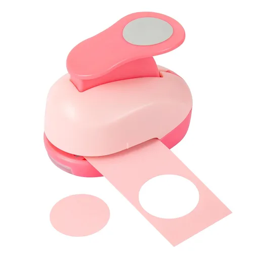 QIQQIKIN Perforadora de papel circular, 1 pulgada, perforadora de agujeros, rosa, herramienta de manualidades para álbumes de recortes, fabricación