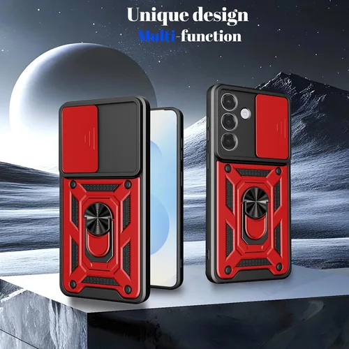 Miniatura 7 de Ysnzaq for Samsung Galaxy S26 Case, Built in Sliding Camera Lens Cover & Ring Holder Stand, Military Grade Shockproof Protective Phone Case for