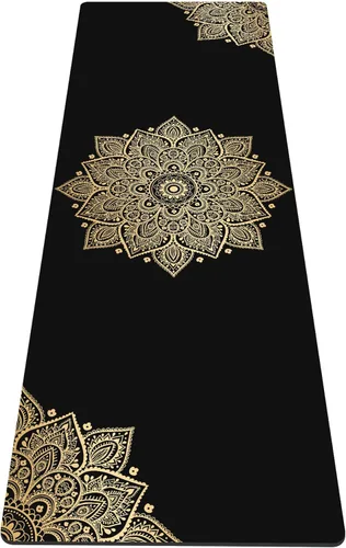 nuveti Alfombrilla de yoga con estampado extra grueso de elastómero termoplástico antideslizante con bolsa de transporte, 72 x 24 pulgadas, extra