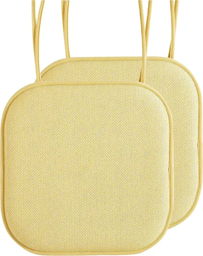 Miniatura 67 de Elegant Comfort Fundas de cojín para silla con lazos y parte trasera de goma antideslizante, espuma viscoelástica gruesa, almohadilla de cojín