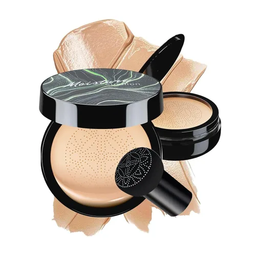 Corrector de base acolchada para mujeres mayores, base de maquillaje facial en polvo para piel madura, cubierta de tatuaje de crema CC crea Natural