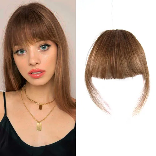 Miniatura 13 de Shinon – Flequillo con clip de cabello humano; extensión de cabello, fleco
