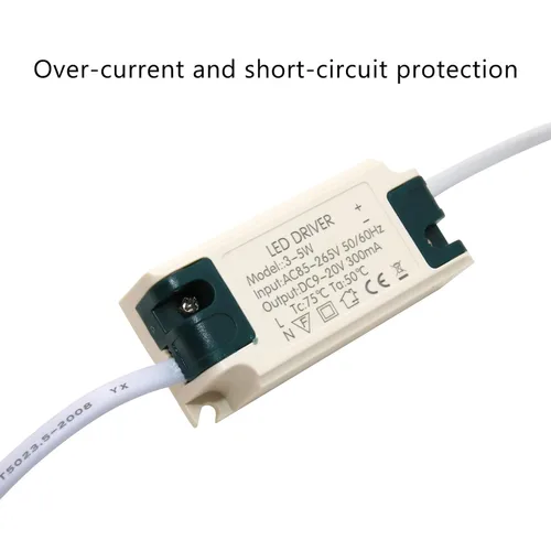 Miniatura 4 de Conductor LED de 3-5W, corriente constante 300mA AC 85-265V Salida 9-20V DC Conector hembra Rectificador Transformador Fuente de alimentación externa
