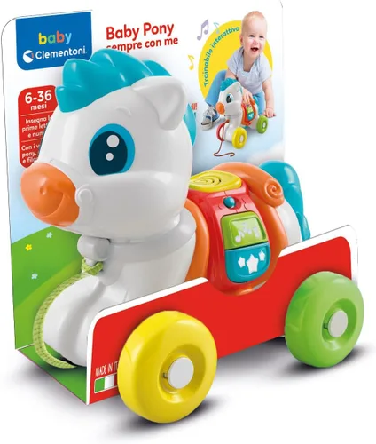 Miniatura 2 de Clementoni - Baby Pony Sempre con Me Remolque Interactivo, Animal to Tirar, Juego para Motorabilidad, Primeros Pasos, Aprendiendo a Caminar, Niños 6