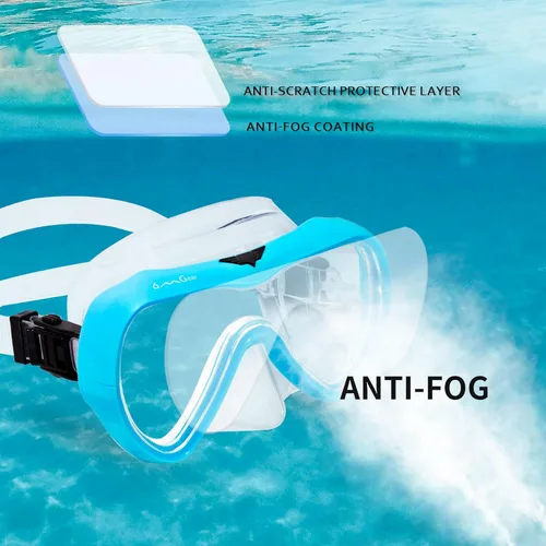Miniatura 3 de OMGear - Gafas de natación con cubierta para la nariz, máscara de buceo y esnórquel, máscara para niños y adultos, máscara de esnórquel para buceo