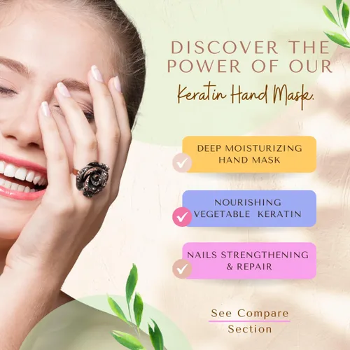 Miniatura 2 de Bodipure Guantes de queratina para mascarilla de mano de primera calidad, guantes hidratantes para manos secas, fortalecimiento de uñas y suavizado