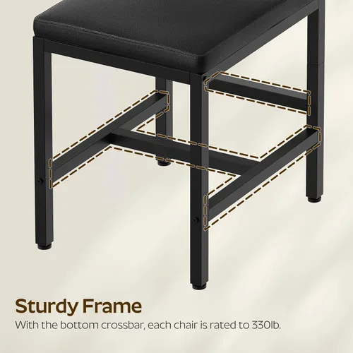 Miniatura 6 de YATINEY CY02L4BR - Sillas de comedor, sillas de cocina con soporte trasero, asiento tapizado y patas de metal, para cocina, sala de estar, marrón