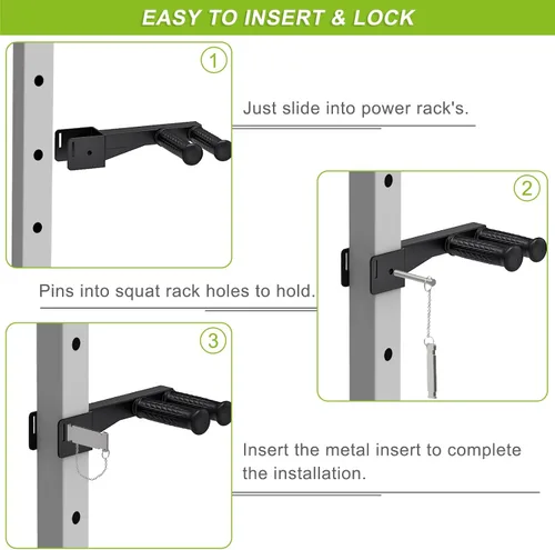 Miniatura 6 de Nordic Hamstring Curl Attachment, Dip Bar, Belt Squat & Safety Spotter Arms for 2"x2" & 3"x3" Power Racks, Home Gym Strength Training Accessories