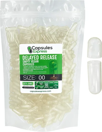 Miniatura 5 de XPRS Nutra Tamaño de liberación retardada 3 cápsulas vacías – 1000 cápsulas veganas vacías transparentes – Píldoras vegetarianas – Relleno de Talla 3