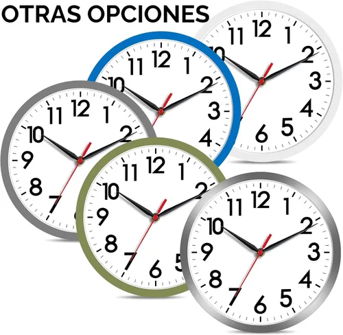 Miniatura 3 de AKCISOT Reloj de Pared, Relojes de Pared Pequeños Modernos a Batería de 8 Pulgadas, Silencioso Sin Tic-Tac Analógico Clásico para Oficina, Hogar