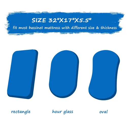 Miniatura 4 de Juego de 4 sábanas ajustables de moisés para bebé niño y niña, juego de sábanas universales de microfibra suave para colchón rectangular ovalado