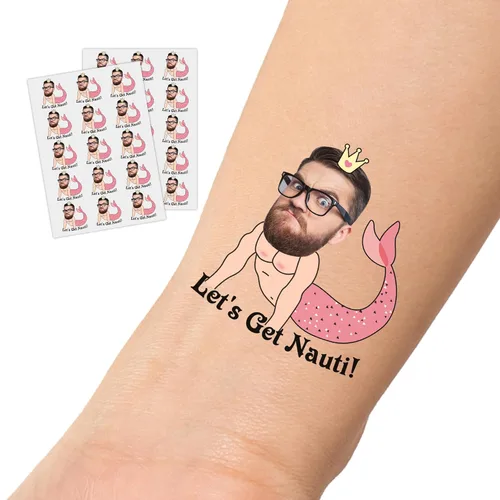 Miniatura 6 de Tatuajes temporales personalizados con foto, suministros de despedida de soltera, tatuajes personalizados cara de novios, tatuajes temporales falsos