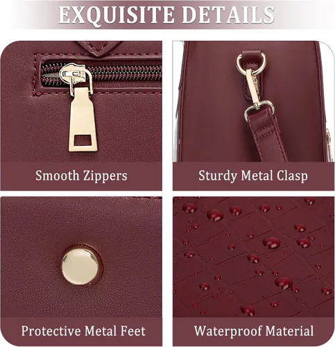 Miniatura 5 de BOLOSTA Bolsa para laptop para mujer, bolsa de trabajo de 15.6 pulgadas para mujer, bolsa grande de cuero impermeable para computadora con bolso