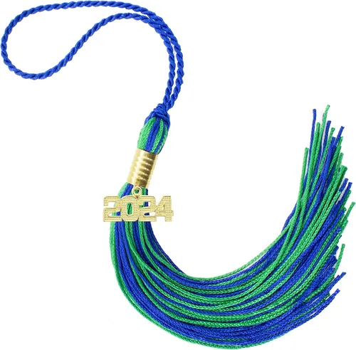 Miniatura 51 de Borla de graduación Aqua 2022, todos los colores escolares disponibles, fabricada en Estados Unidos