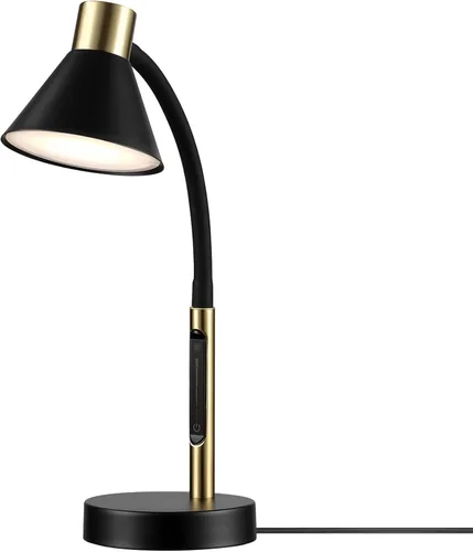 Miniatura 11 de Globe Electric 62000036 Lámpara de escritorio LED de 15" con abrazadera integrada, color negro mate, cuello de cisne de silicona ajustable