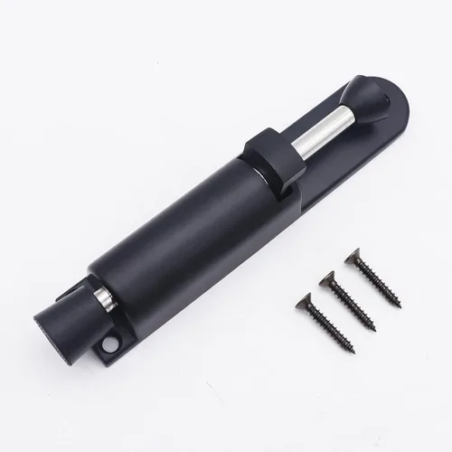 Miniatura 5 de Tope de puerta Kickdown, paquete de 2 topes de puerta fáciles de escalonar, con resorte, telescópico, para poner y quitar, de goma, ajustable, Negro