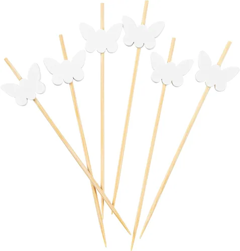 Miniatura 46 de Restaurantware Pinchos de comida de 3.5 pulgadas, 1000 palitos de canapé con estrella dorada, resistentes, desechables, de madera de bambú