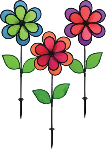 Miniatura 6 de In the Breeze Girador doble iridiscente de flores 2665 -13.5 pulgadas