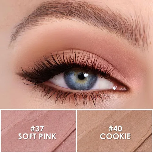Miniatura 2 de FOCALLURE Sombra de ojos en barra de 2 piezas, lápiz de sombra de ojos iluminador, juegos de sombra de ojos iluminador con fórmula a prueba de Rosa
