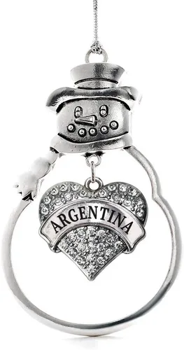 Miniatura 160 de Colgante de plata con diseño de Detroit con forma de corazón y muñeco de nieve con circonitas cúbicas