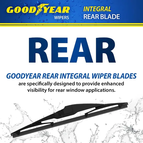 Miniatura 3 de Goodyear Limpiaparabrisas trasero integral de 11 pulgadas con marco de cáscara dura de polímero, escobilla de repuesto para limpiaparabrisas