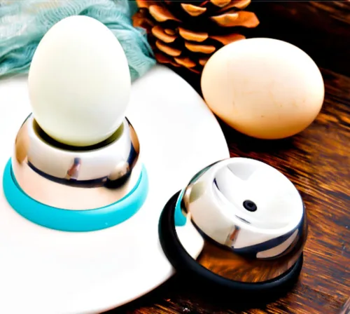 Miniatura 4 de Perforador de huevos para huevos crudos, tenedor de huevos de acero inoxidable para hervir huevos, excelente herramienta peladora de cáscara