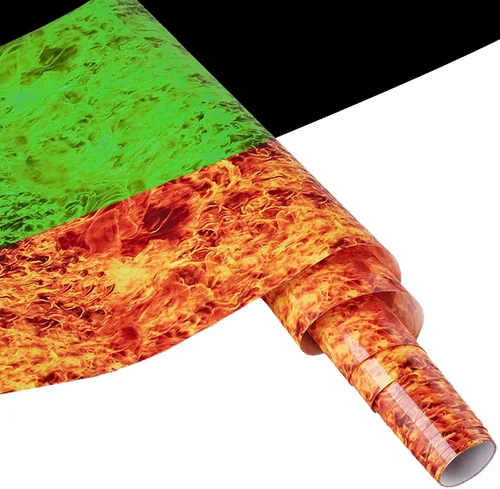 Tintnut Rollo de vinilo de transferencia de calor HTV que brilla en la oscuridad, 12 pulgadas x 5 pies, estampado de fuego ardiente naranja para